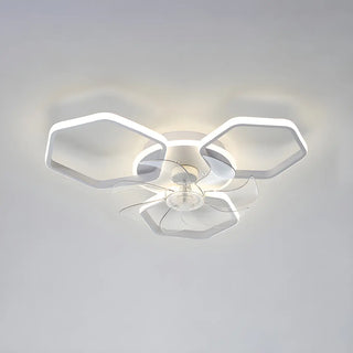 ZOWALA - White Modern Multi-Ring Ceiling Fan with Light Image - 27