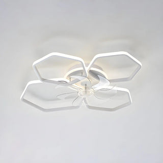 ZOWALA - White Modern Multi-Ring Ceiling Fan with Light Image - 28