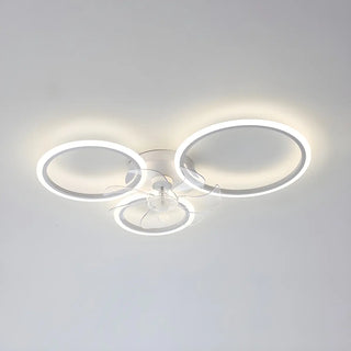 ZOWALA - White Modern Multi-Ring Ceiling Fan with Light Image - 30