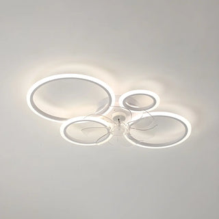 ZOWALA - White Modern Multi-Ring Ceiling Fan with Light Image - 31