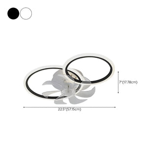 ZOWALA - White Modern Multi-Ring Ceiling Fan with Light Image - 35