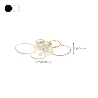 ZOWALA - White Modern Multi-Ring Ceiling Fan with Light Image - 38