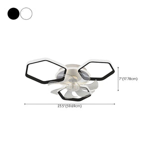 ZOWALA - White Modern Multi-Ring Ceiling Fan with Light Image - 39