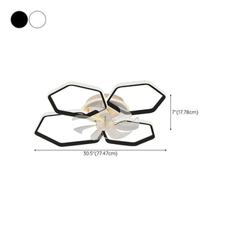 ZOWALA - White Modern Multi-Ring Ceiling Fan with Light Image - 40