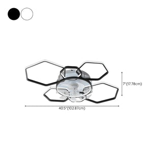ZOWALA - White Modern Multi-Ring Ceiling Fan with Light Image - 41