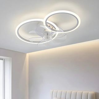 ZOWALA - White Modern Multi-Ring Ceiling Fan with Light Image - 5