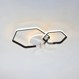 ZOWALA - White Modern Multi-Ring Ceiling Fan with Light Image - 6
