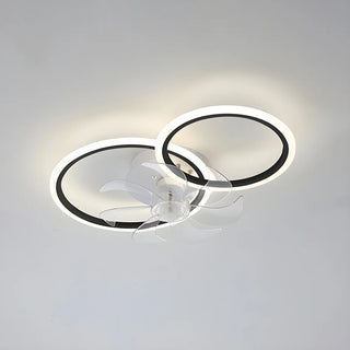ZOWALA - White Modern Multi-Ring Ceiling Fan with Light Image - 9