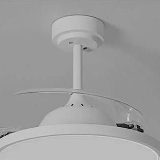 Simple White Round Modern Ceiling Fan with LED Light Zawala Image - 8