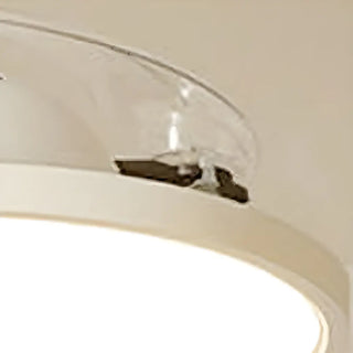 Simple White Round Modern Ceiling Fan with LED Light Zawala Image - 9