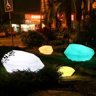 Plastic Shade White Rock LED Garden Landscape Lighting Zawala Image - 2