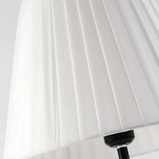 ZOWALA - Classic White Pleated Shade Column Metal Floor Lamp Image - 7