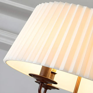 ZOWALA - Pleated Fabric White Coffee 4-Light Drum Chandelier Image - 13