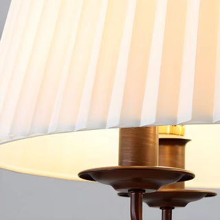 ZOWALA - Pleated Fabric White Coffee 4-Light Drum Chandelier Image - 15