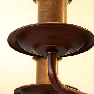 ZOWALA - Pleated Fabric White Coffee 4-Light Drum Chandelier Image - 16