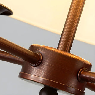 ZOWALA - Pleated Fabric White Coffee 4-Light Drum Chandelier Image - 17