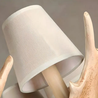 ZOWALA - White Antler Resin Fabric 8-Light Farmhouse Chandelier Image - 7