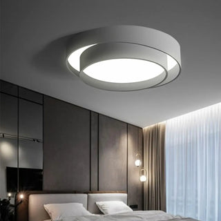 Bedroom Two-Layer Round LED Flush Mount Ceiling Light Zawala Image - 1