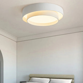 Bedroom Two-Layer Round LED Flush Mount Ceiling Light Zawala Image - 11