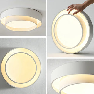 Bedroom Two-Layer Round LED Flush Mount Ceiling Light Zawala Image - 2