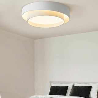 Bedroom Two-Layer Round LED Flush Mount Ceiling Light Zawala Image - 3
