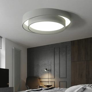 Bedroom Two-Layer Round LED Flush Mount Ceiling Light Zawala Image - 4