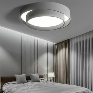 Bedroom Two-Layer Round LED Flush Mount Ceiling Light Zawala Image - 5