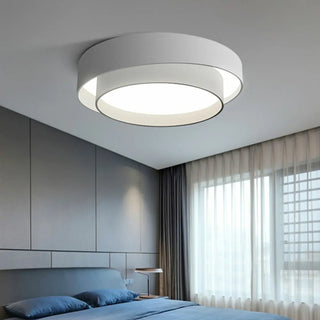 Bedroom Two-Layer Round LED Flush Mount Ceiling Light Zawala Image - 6
