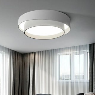 Bedroom Two-Layer Round LED Flush Mount Ceiling Light Zawala Image - 8