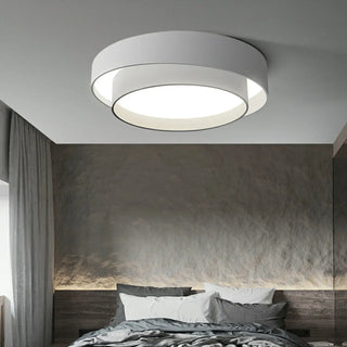 Bedroom Two-Layer Round LED Flush Mount Ceiling Light Zawala Image - 9