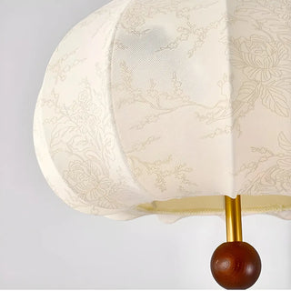 ZOWALA - Fabric Wood Lantern White Adjustable Living Room Chandelier Image - 10