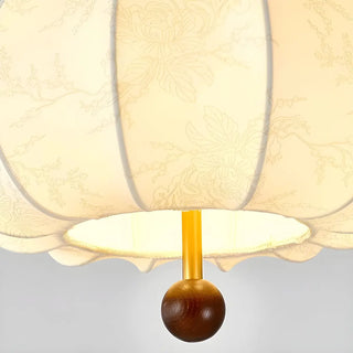 ZOWALA - Fabric Wood Lantern White Adjustable Living Room Chandelier Image - 11