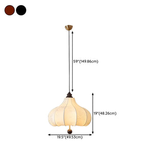 ZOWALA - Fabric Wood Lantern White Adjustable Living Room Chandelier Image - 13