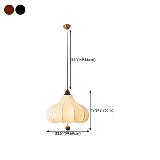 ZOWALA - Fabric Wood Lantern White Adjustable Living Room Chandelier Image - 14