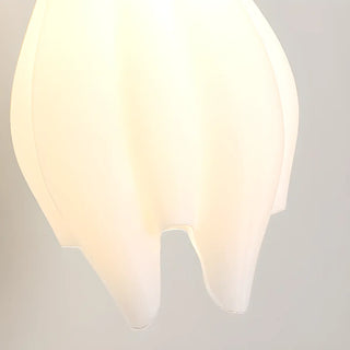 Fresh Wooden Base White Floral-Inspired Wall Sconce Zawala Image - 16