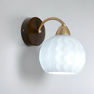 Fresh Wooden Base White Floral-Inspired Wall Sconce Zawala Image - 7