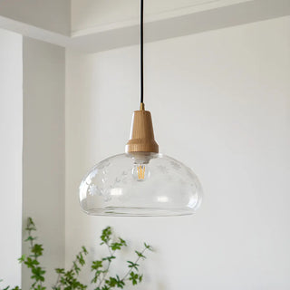 ZOWALA - Wood Color 2-Light Clear Glass Island Light Image - 2