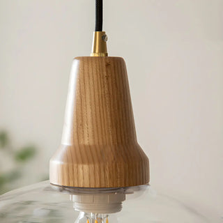 ZOWALA - Wood Color 2-Light Clear Glass Island Light Image - 5