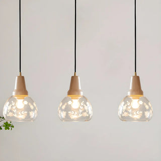 ZOWALA - Wood Color 2-Light Clear Glass Island Light Image - 9