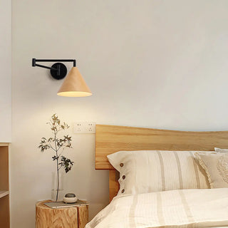 Adjustable Black Cone Metal Swing Arm Wall Sconce Zawala Image - 1