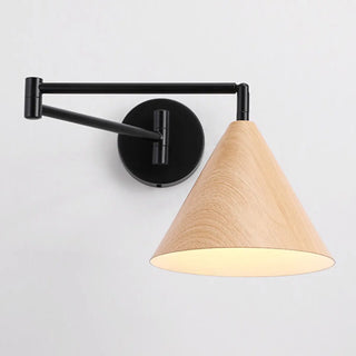 Adjustable Black Cone Metal Swing Arm Wall Sconce Zawala Image - 10