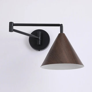Adjustable Black Cone Metal Swing Arm Wall Sconce Zawala Image - 11