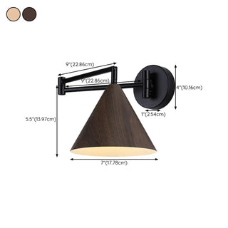 Adjustable Black Cone Metal Swing Arm Wall Sconce Zawala #size