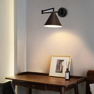 Adjustable Black Cone Metal Swing Arm Wall Sconce Zawala Image - 3
