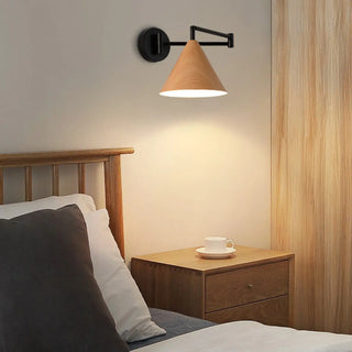 Adjustable Black Cone Metal Swing Arm Wall Sconce Zawala Image - 4