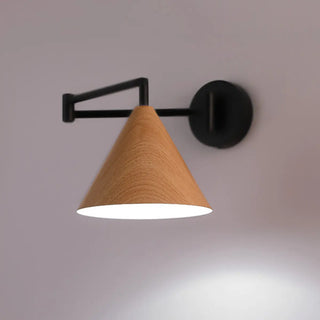 Adjustable Black Cone Metal Swing Arm Wall Sconce Zawala Image - 7