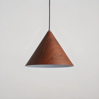 ZOWALA - Minimalist Cone Iron Dining Room Walnut Pendant Light Image - 11
