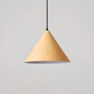 ZOWALA - Minimalist Cone Iron Dining Room Walnut Pendant Light Image - 13