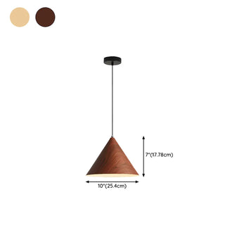 ZOWALA - Minimalist Cone Iron Dining Room Walnut Pendant Light #size