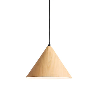 ZOWALA - Minimalist Cone Iron Dining Room Walnut Pendant Light Image - 5